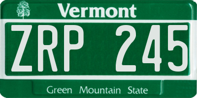 VT license plate ZRP245