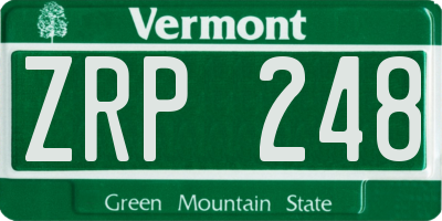VT license plate ZRP248
