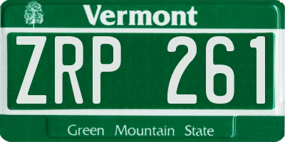 VT license plate ZRP261