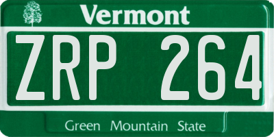 VT license plate ZRP264
