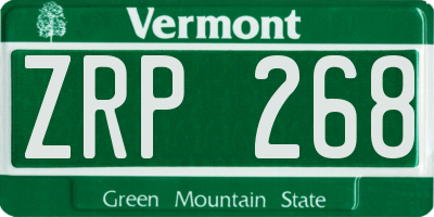 VT license plate ZRP268