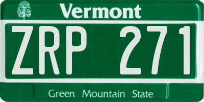 VT license plate ZRP271