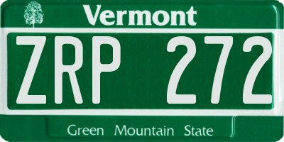 VT license plate ZRP272