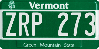 VT license plate ZRP273