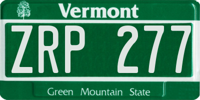 VT license plate ZRP277