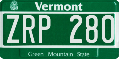 VT license plate ZRP280