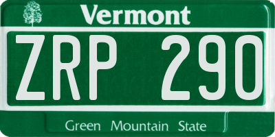 VT license plate ZRP290