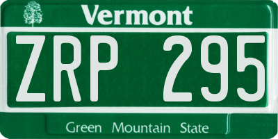VT license plate ZRP295