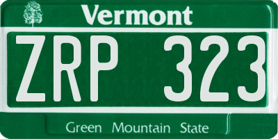 VT license plate ZRP323