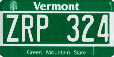VT license plate ZRP324