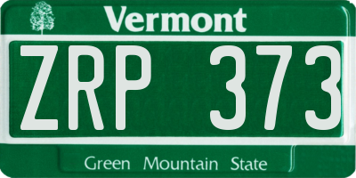 VT license plate ZRP373