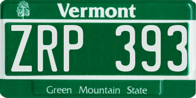 VT license plate ZRP393
