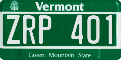 VT license plate ZRP401