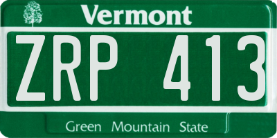VT license plate ZRP413