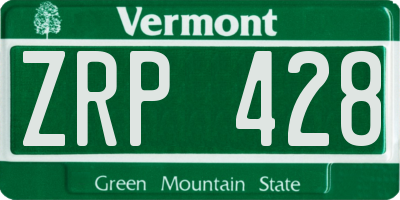 VT license plate ZRP428