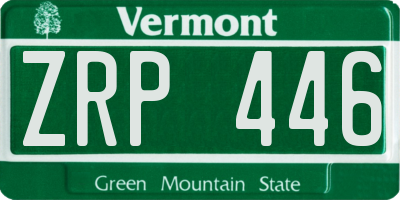 VT license plate ZRP446