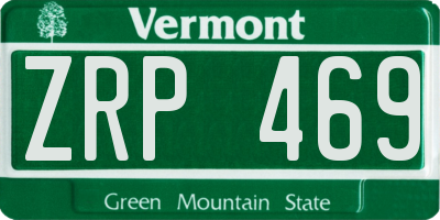 VT license plate ZRP469
