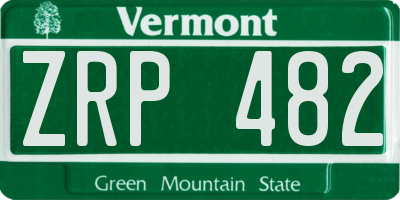 VT license plate ZRP482