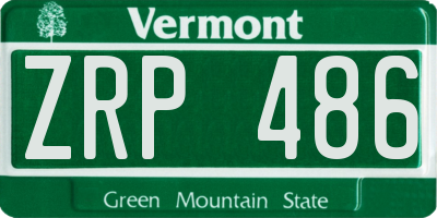 VT license plate ZRP486