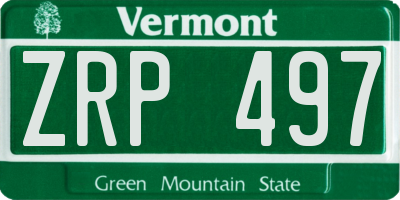 VT license plate ZRP497