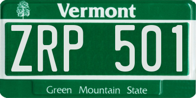 VT license plate ZRP501