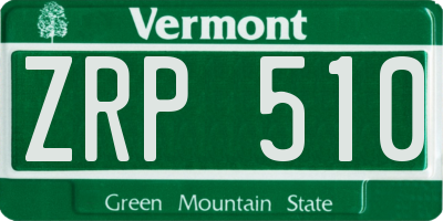 VT license plate ZRP510