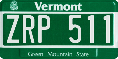 VT license plate ZRP511