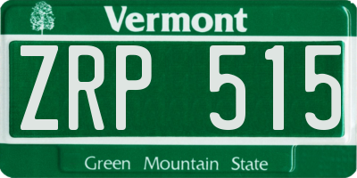 VT license plate ZRP515