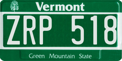 VT license plate ZRP518