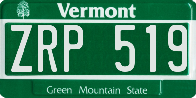VT license plate ZRP519