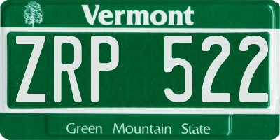 VT license plate ZRP522