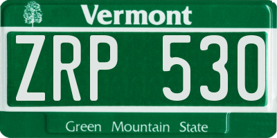 VT license plate ZRP530