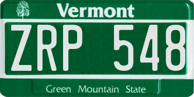 VT license plate ZRP548