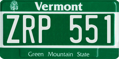 VT license plate ZRP551