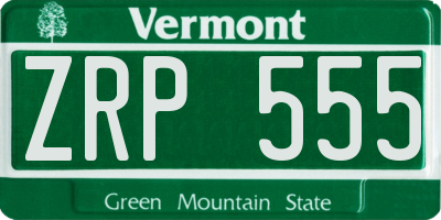 VT license plate ZRP555