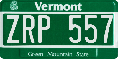VT license plate ZRP557