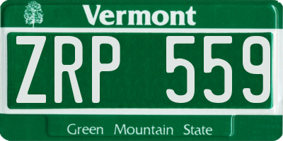 VT license plate ZRP559