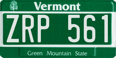 VT license plate ZRP561