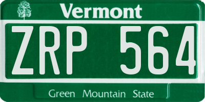 VT license plate ZRP564