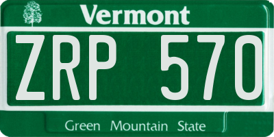 VT license plate ZRP570