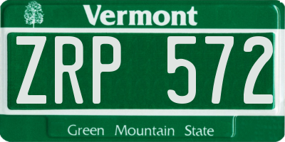 VT license plate ZRP572