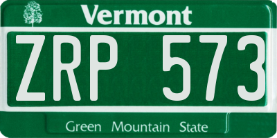 VT license plate ZRP573