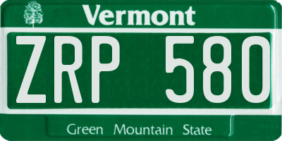 VT license plate ZRP580