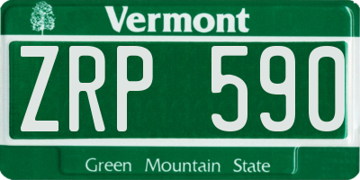 VT license plate ZRP590