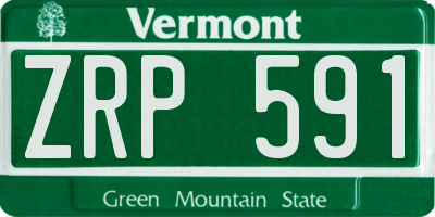 VT license plate ZRP591