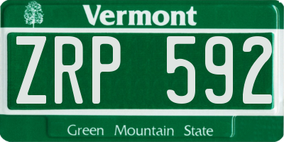 VT license plate ZRP592