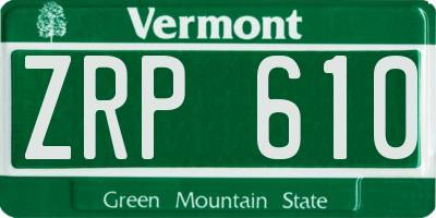 VT license plate ZRP610