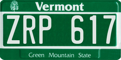 VT license plate ZRP617