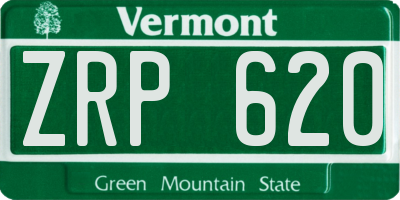 VT license plate ZRP620