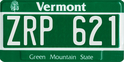 VT license plate ZRP621